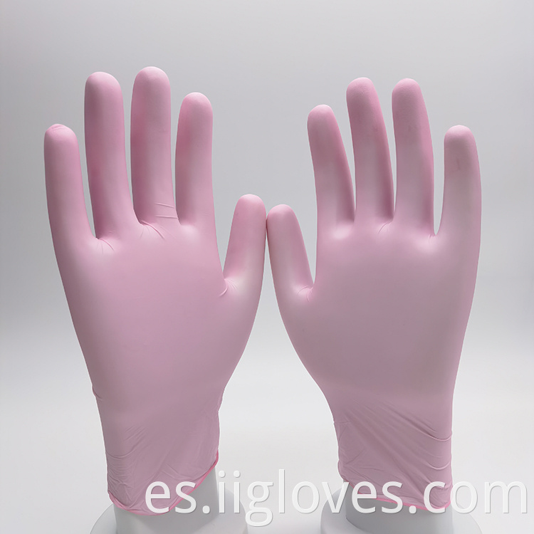 Fabricantes Guantes de nitrilo sin polvo Guantes de seguridad sin polvo desechables Guantes de examen de nitrilo